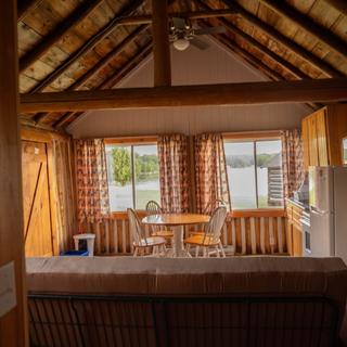 Living area and kitchen
