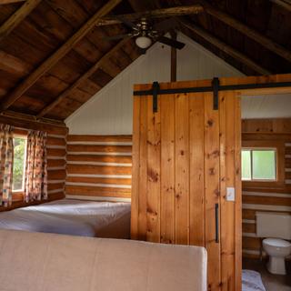 Bedroom and bathroom view